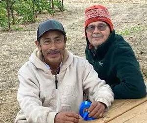 Peter Gladhart with Luciano in the Winter’s Hill Estate vineyard - Winter's Hill Estate - Winter's Hill Estate - Winter's Hill Estate Peter Gladhart with Luciano in the Winter's Hill Estate vineyard