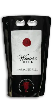 Winter’s Hill Rose of Pinot Noir in a wine pouch Winter's Hill Rose of Pinot Noir in a wine pouch